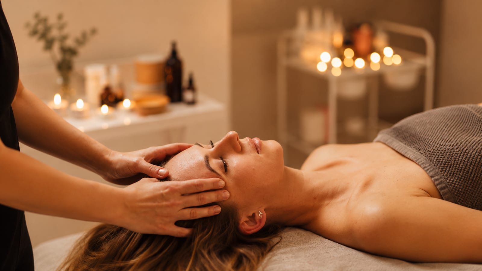 Massage du visage lors d’un soin facialiste à Nogent-sur-Seine
